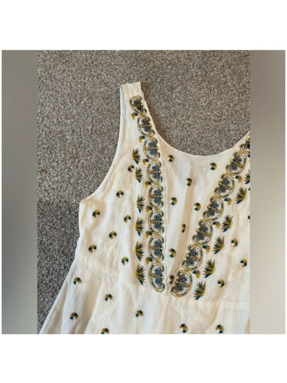 Free People Ivory Margarita Embroidered Romper Jumper Medium NWT - Picture 6 of 13
